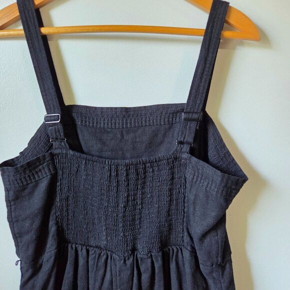 EUC OLD NAVY BLACK LINEN BLEND TANK ROMPER SIZE LARGE - Picture 4 of 16